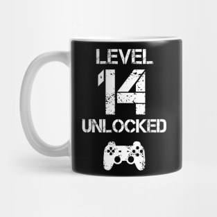 Level 14 Unlocked T-Shirt - 14th Birthday Gift Mug